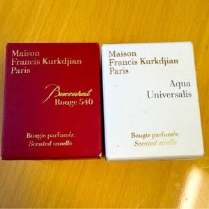 Maison Francis Kurkdjian Baccarat Rouge 540 & Aqua Universalis Scented Candles